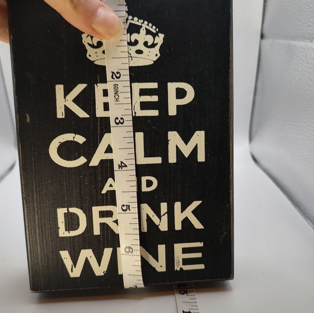 💥3/$20 Block Distressed Decor saying "Keep Calm and Drink Wine" - Picture 5 of 9
